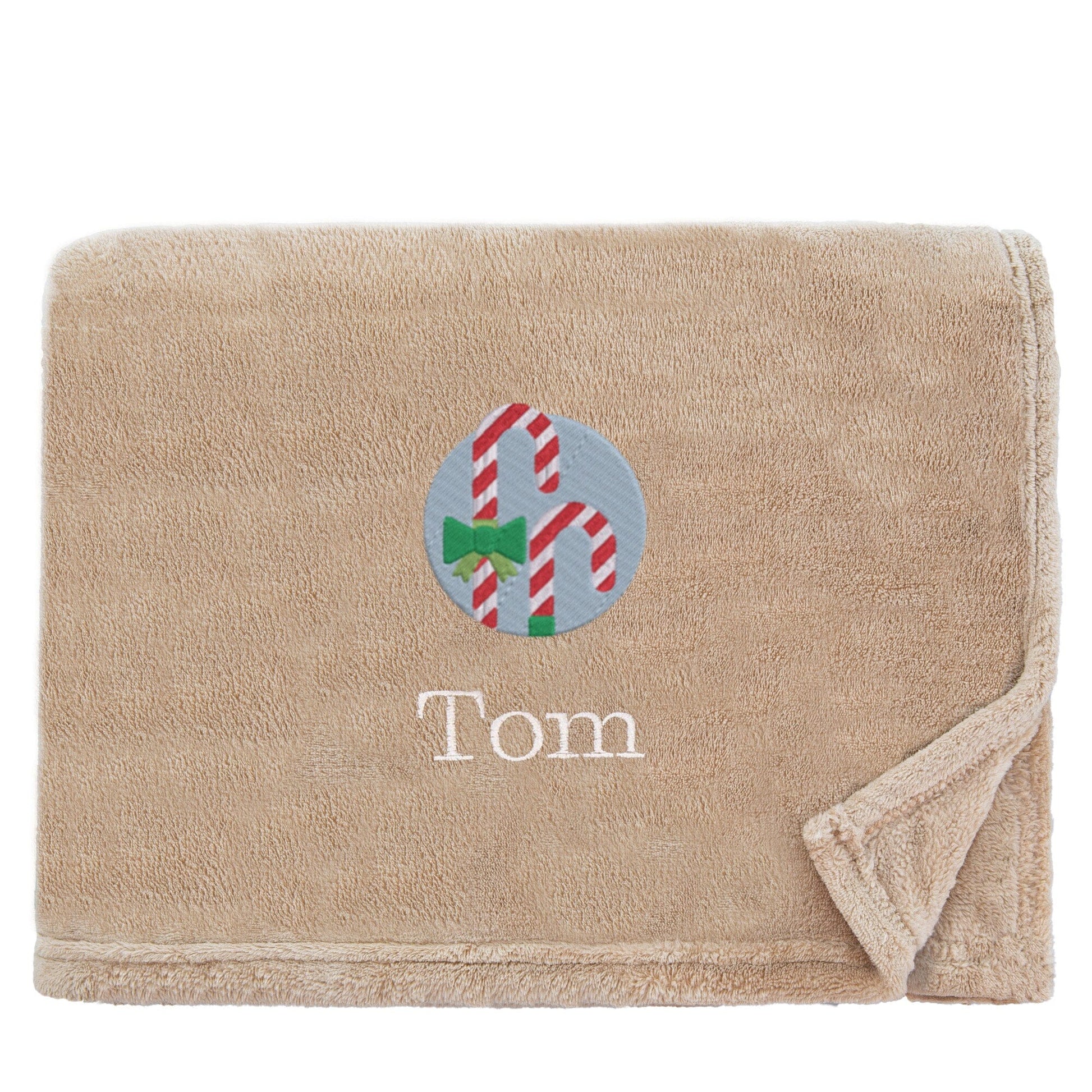 Personalised Candy Canes Christmas Snuggle Blanket