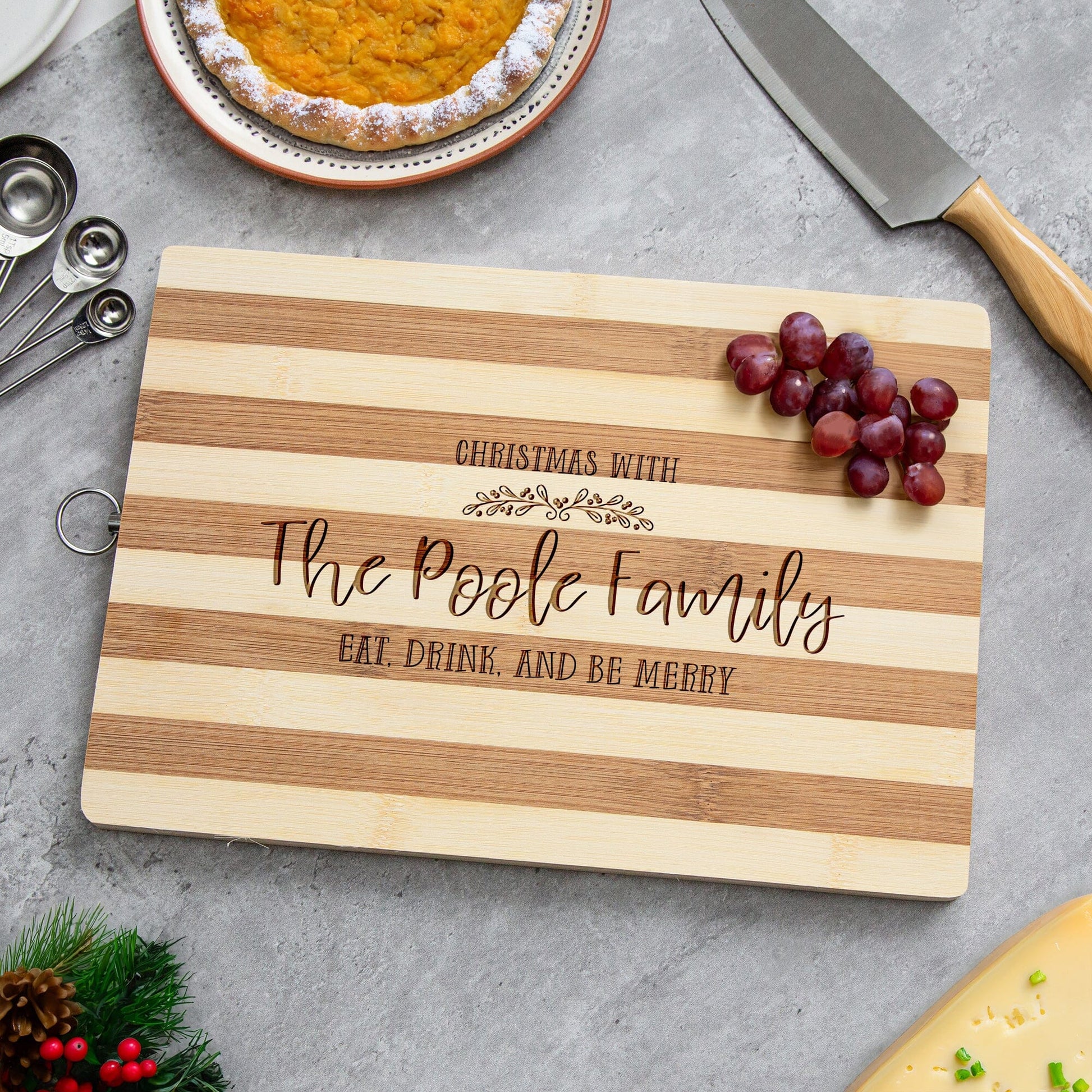 Personalised Christmas Bamboo Serving Board