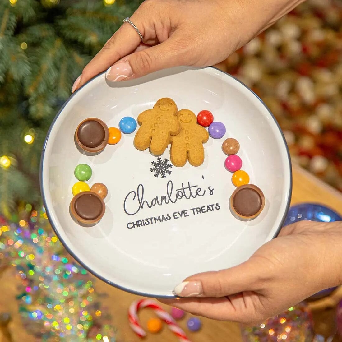 Personalised Christmas Treats Enamel Bowl