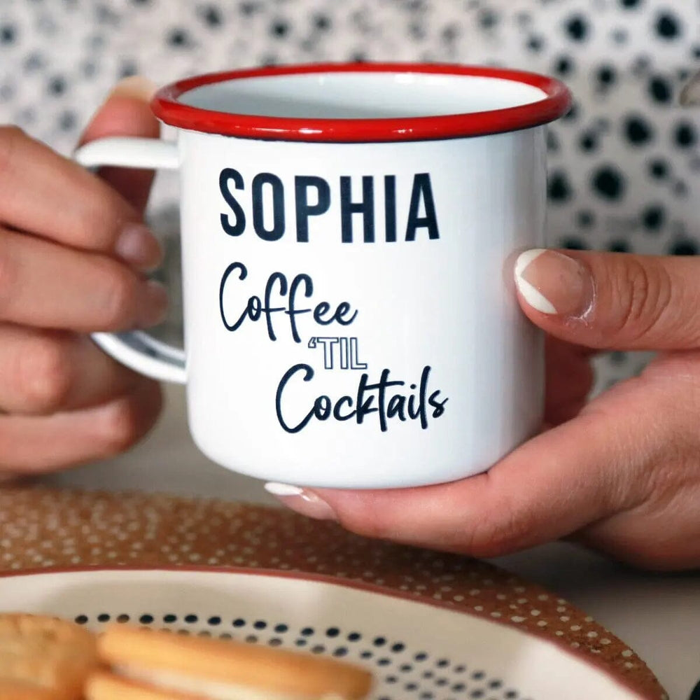 Personalised Coffee Enamel Mug   