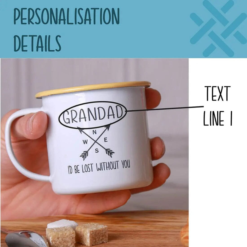 Personalised Compass Enamel Mug   