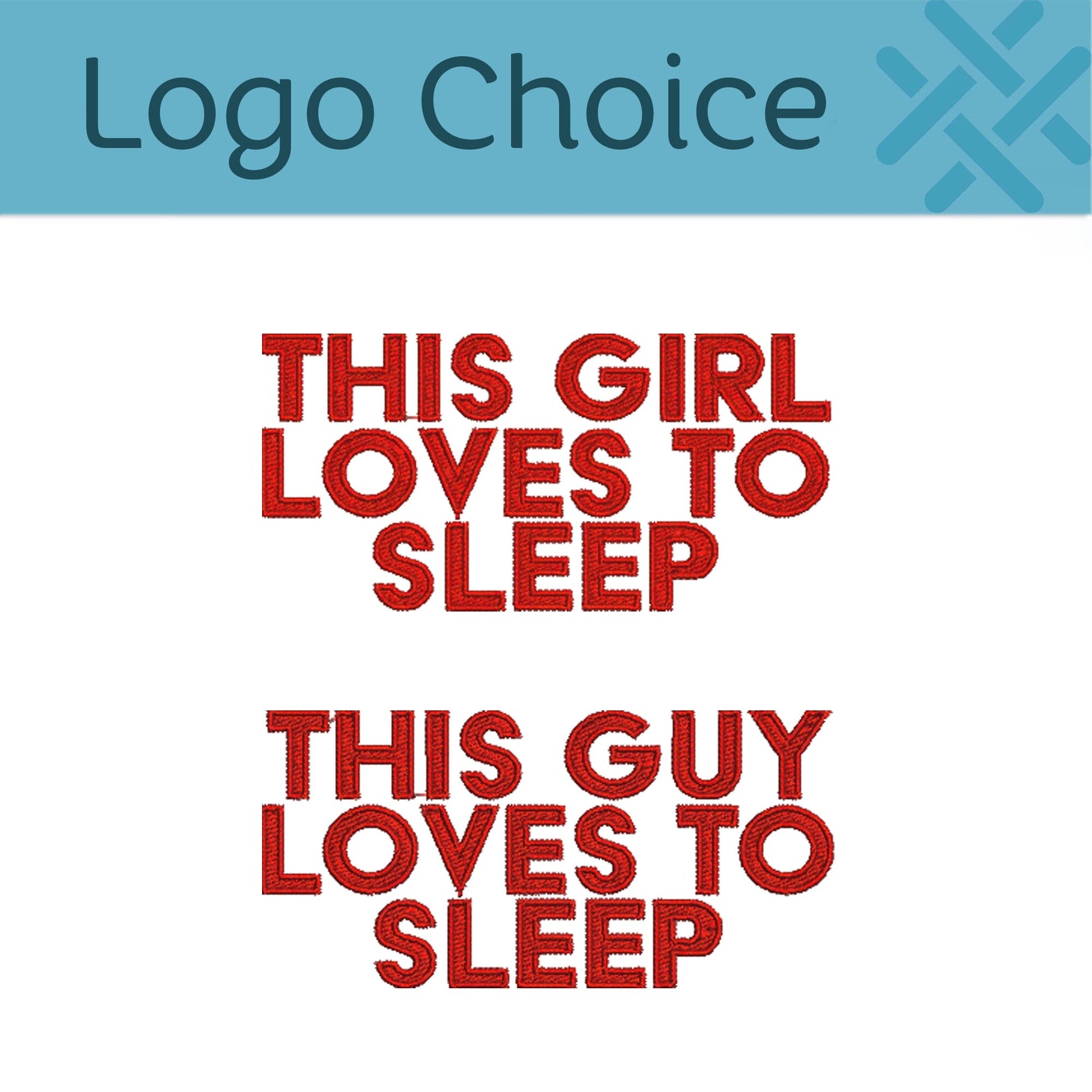 loves to sleep logo choices