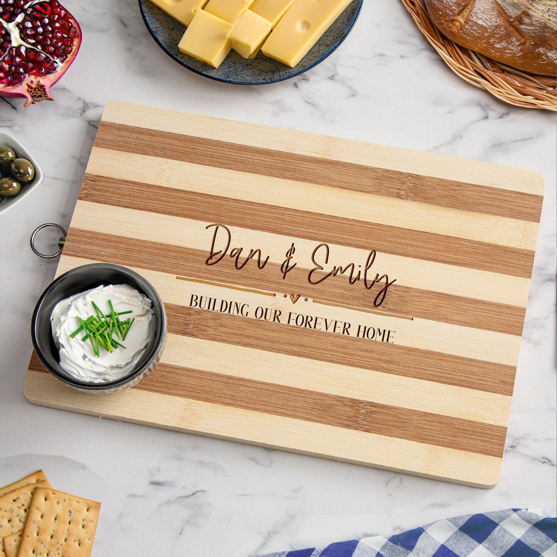 Personalised Couples Bamboo Serving Board