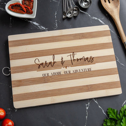 Personalised Couples Bamboo Serving Board