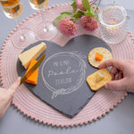 Personalised Couples Heart Slate Serving Board   