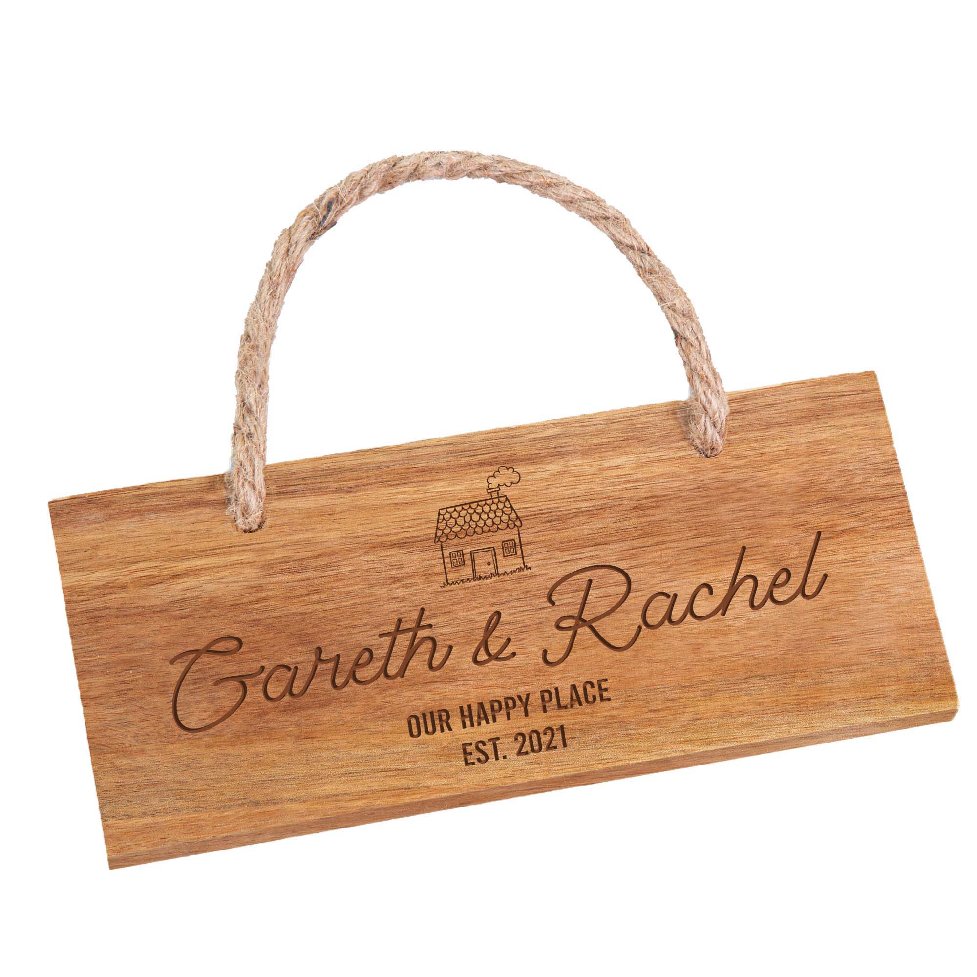Personalised Couples Wooden Sign  white backdrop