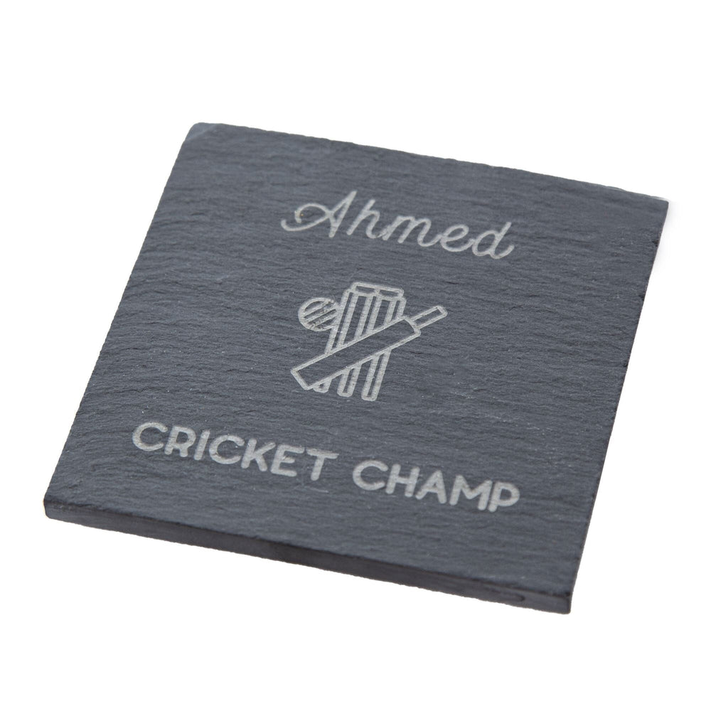 Cricket Champ Slate Coaster