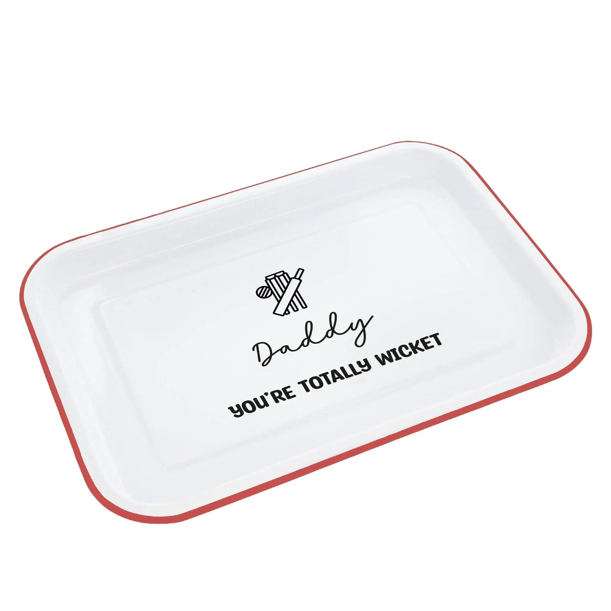 Personalised Cricket Themed Enamel Snack Tray