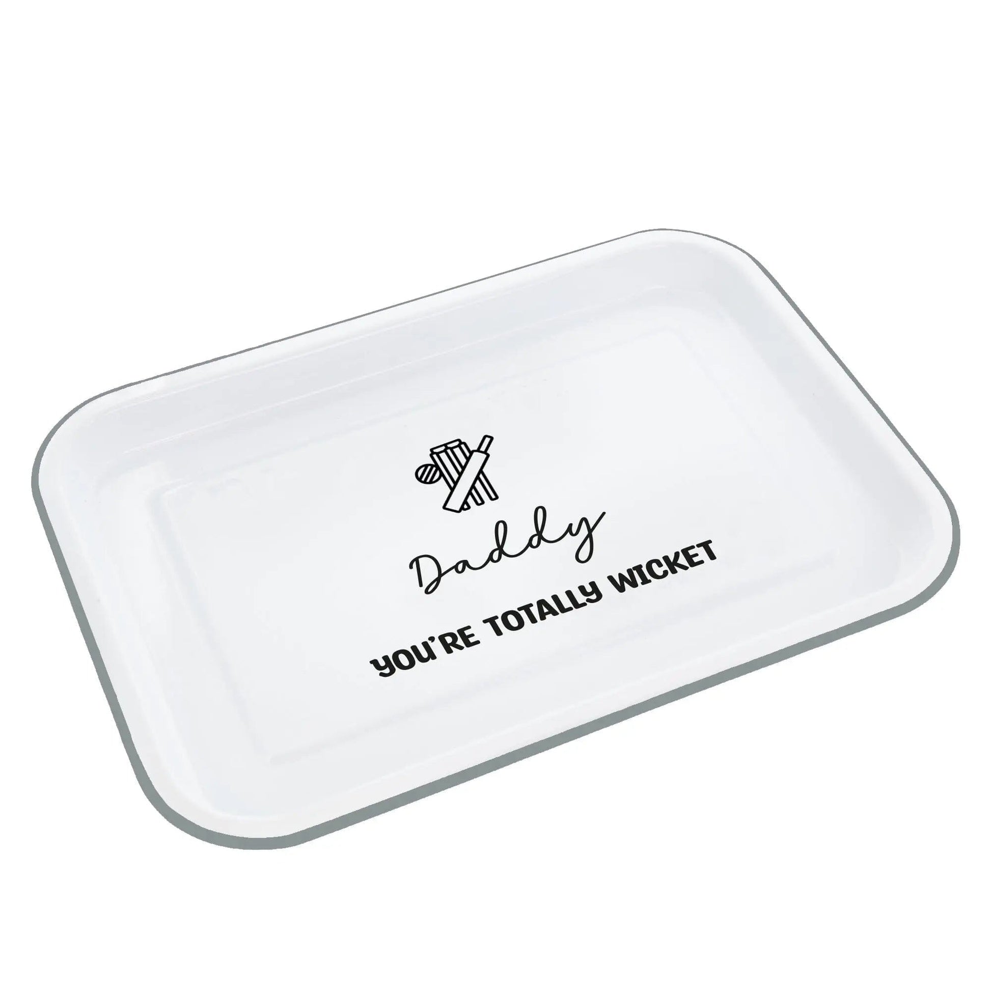 Personalised Cricket Themed Enamel Snack Tray