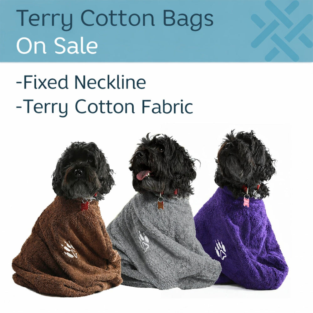 Colour options dog towel bag