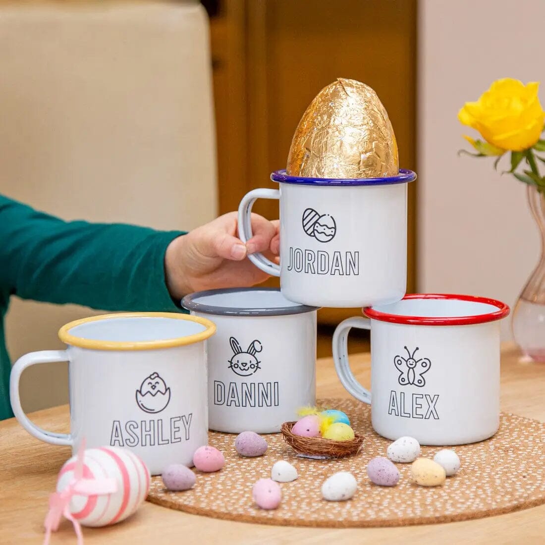 Personalised Easter Enamel Mug   