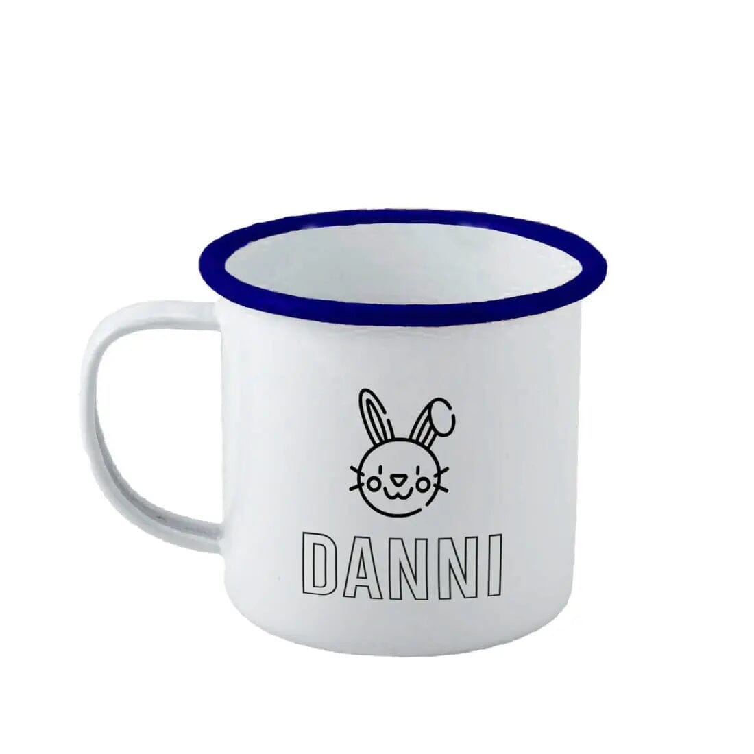 Personalised Easter Enamel Mug - Duncan Stewart 1978 Enamel-White-with-Red-Rim-Bunny Duncan Stewart 1978