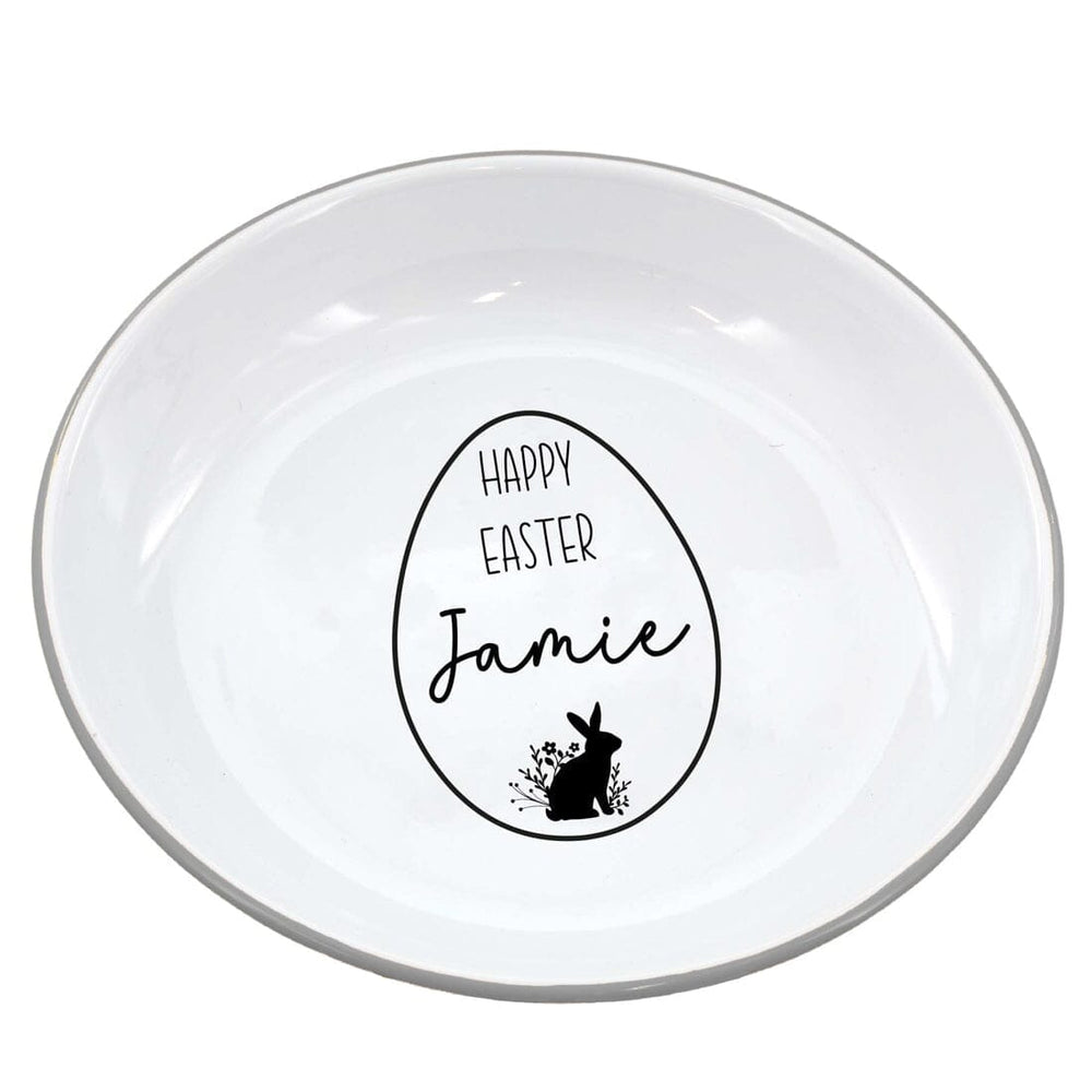 Personalised Easter Enamel Snack Bowl white backdrop