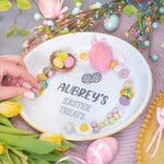 Personalised Easter Treats Enamel Bowl with easter props around
