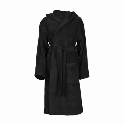 Personalised Egyptian Cotton Hooded Bathrobe - Front and Back Embroidery - Duncan Stewart 1978 Egyptian-Black-L-XL Duncan Stewart 1978