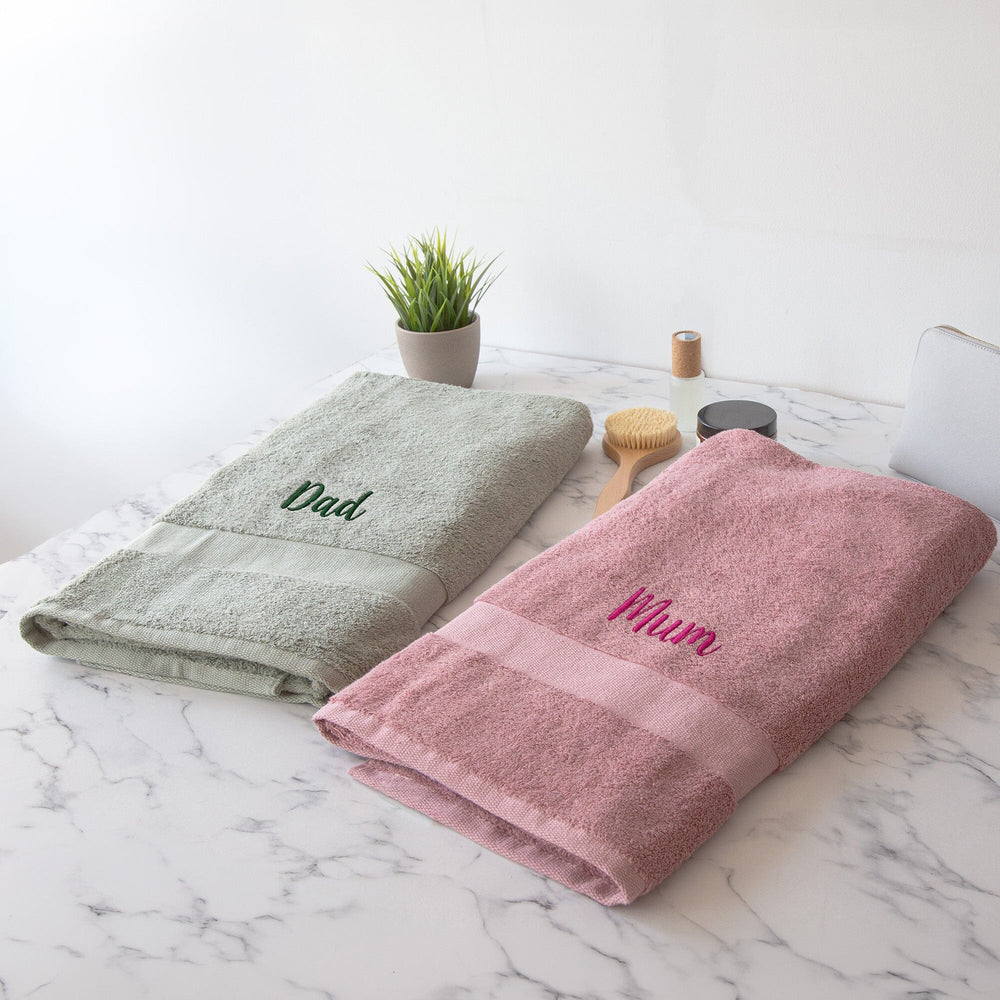 two towels placed on top of a worktop