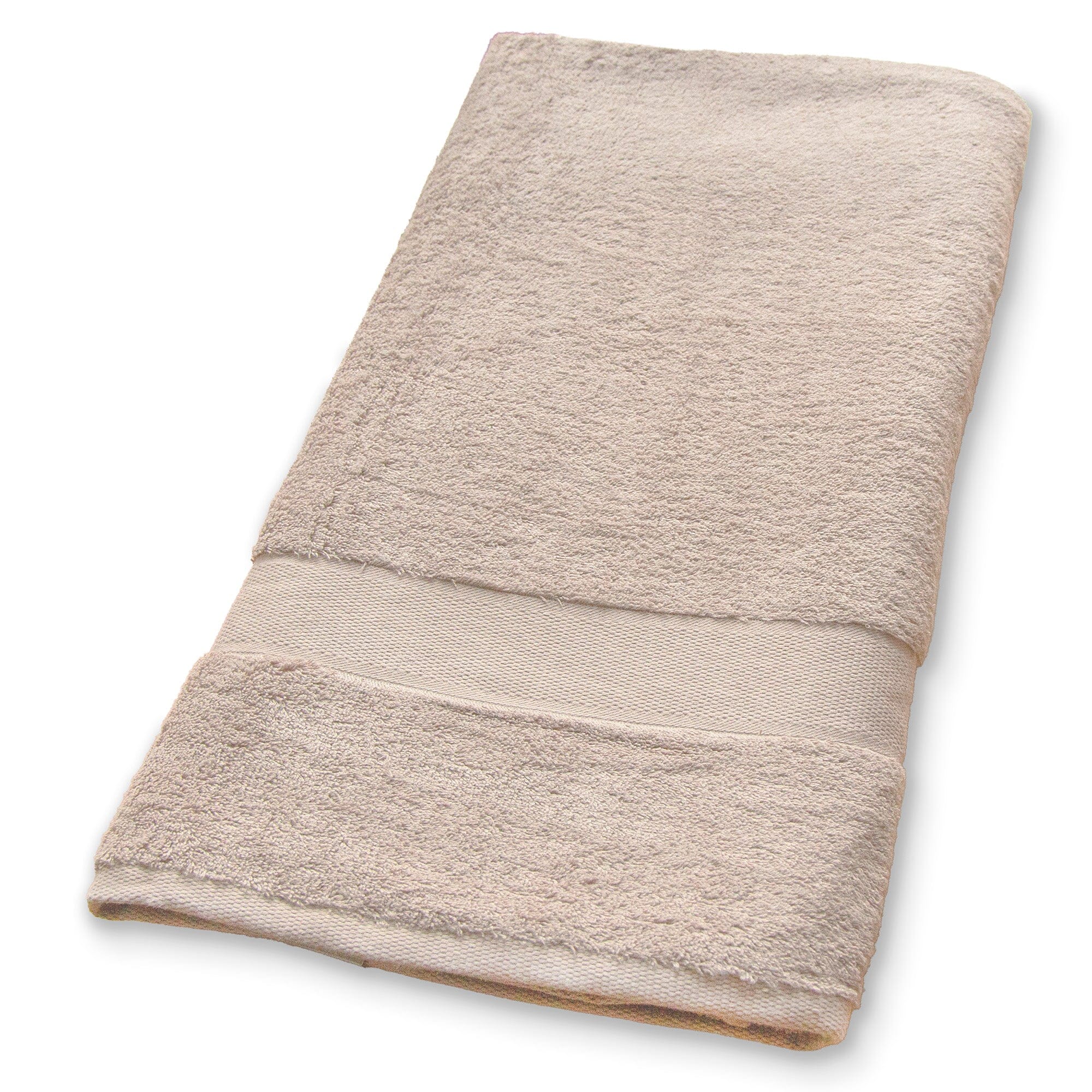 mushroom coloured towel on a white background