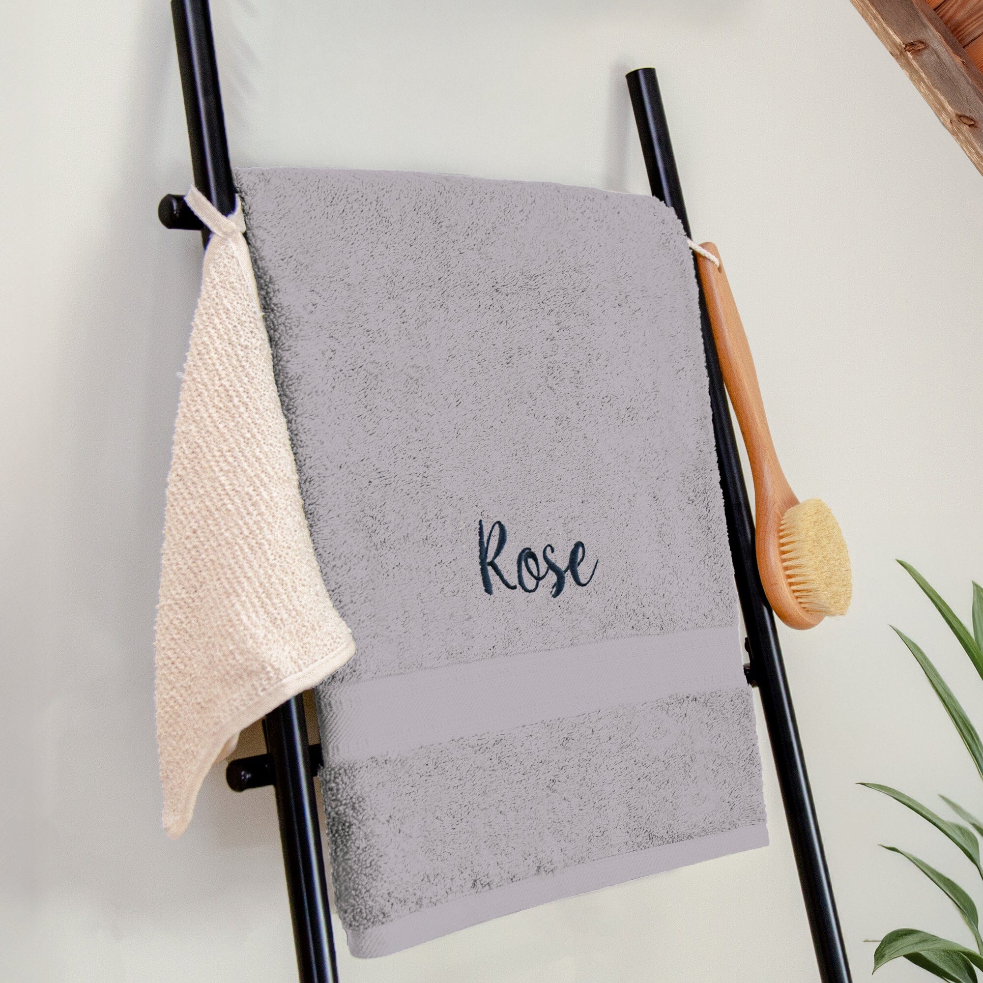 Name on a silver bath sheet