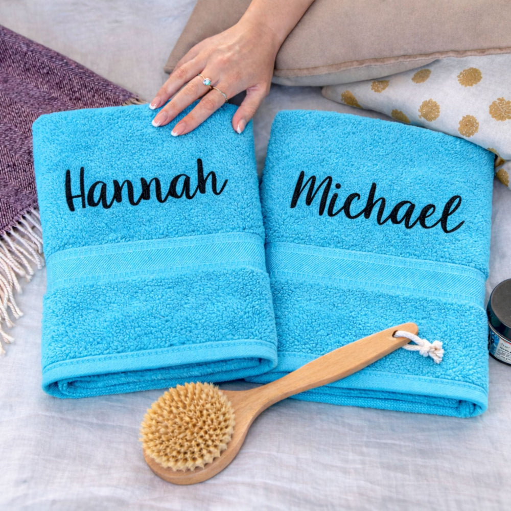 Personalised Bath Towel Set For Couples