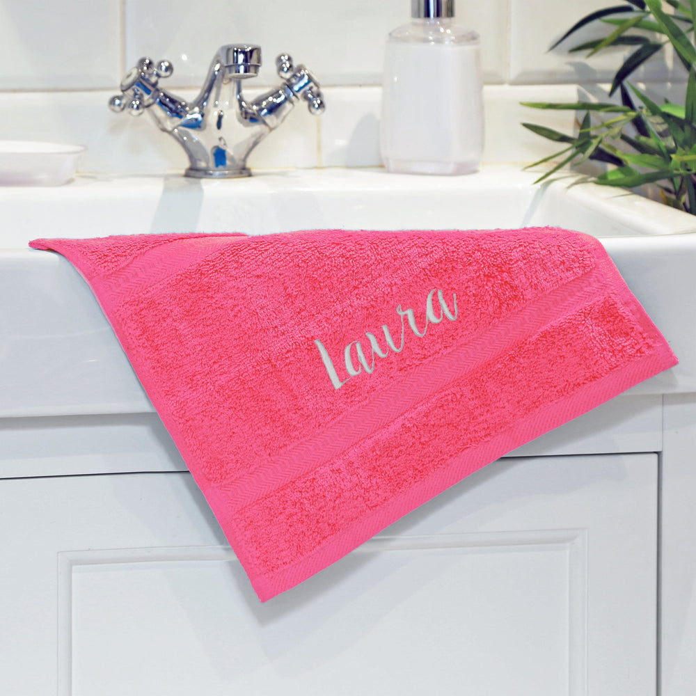 name on pink face flannel