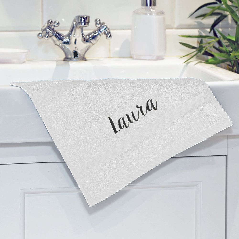 name on white face flannel