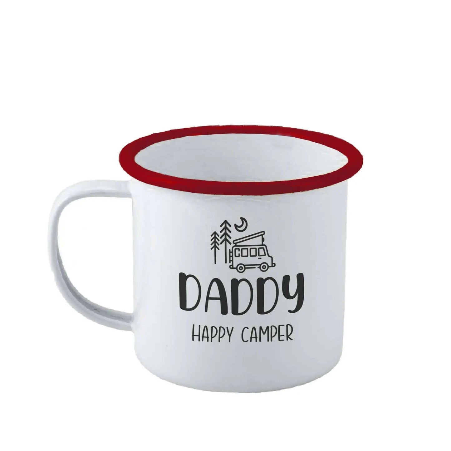 Personalised Enamel Camping Mug - Duncan Stewart 1978 Enamel-White-with-Red-Rim-Van Duncan Stewart 1978