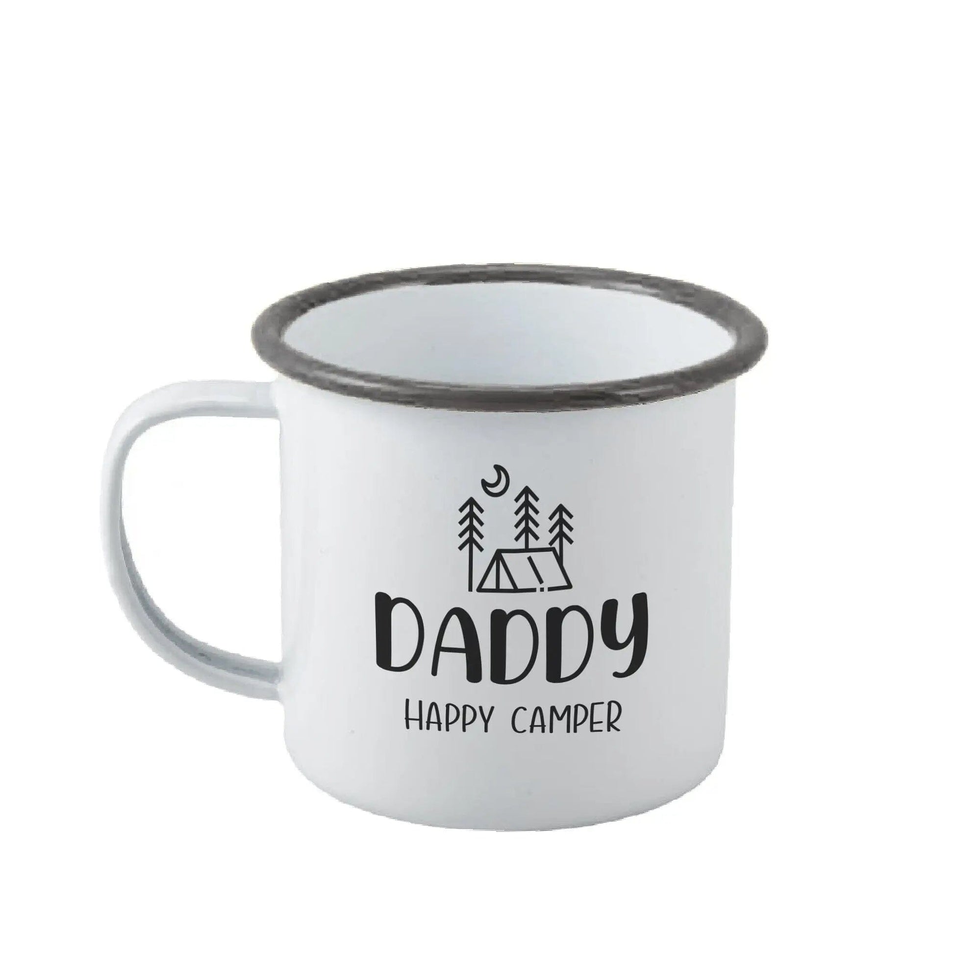 Personalised Enamel Camping Mug - Duncan Stewart 1978 Enamel-White-with-Grey-Rim-Tent Duncan Stewart 1978