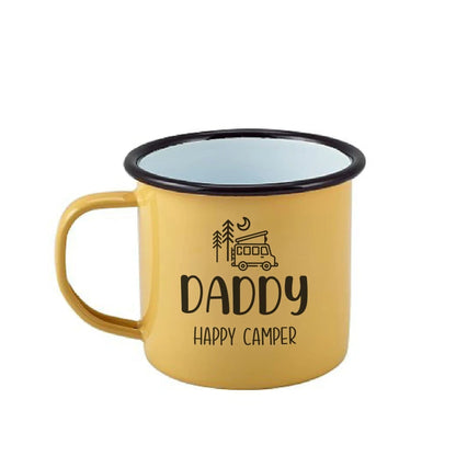 Personalised Enamel Camping Mug - Duncan Stewart 1978 Enamel-Mug-Yellow-with-Black-Rim-Van Duncan Stewart 1978