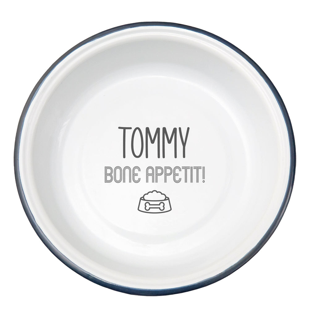 Personalised Enamel Dog Bowl - White backdrop