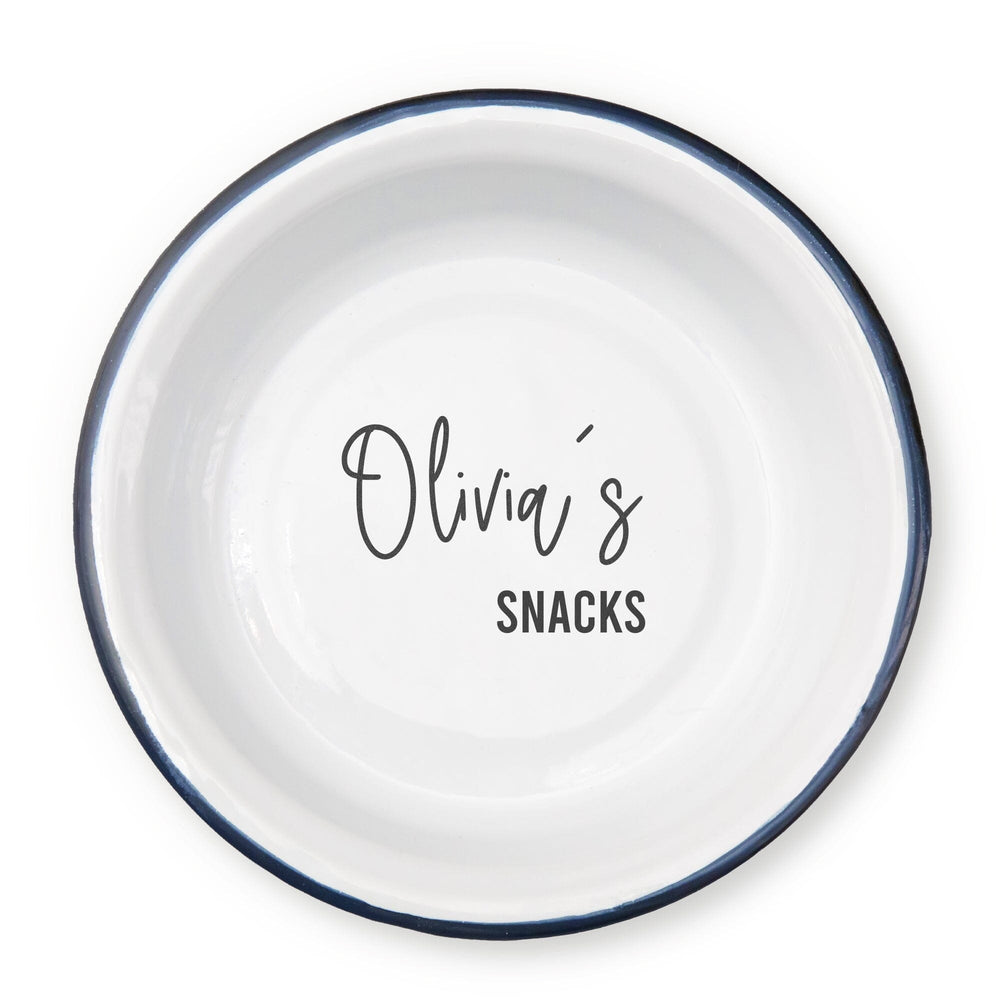 Personalised Enamel Snack Bowl  - White backdrop