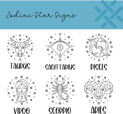 An infographic showing the star signs options