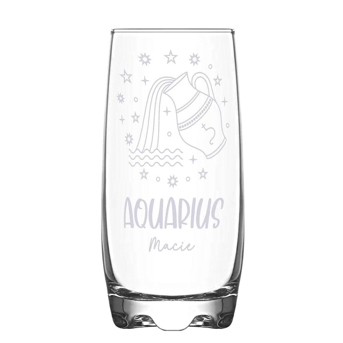 Personalised Engraved Star Sign Hi Ball Glass