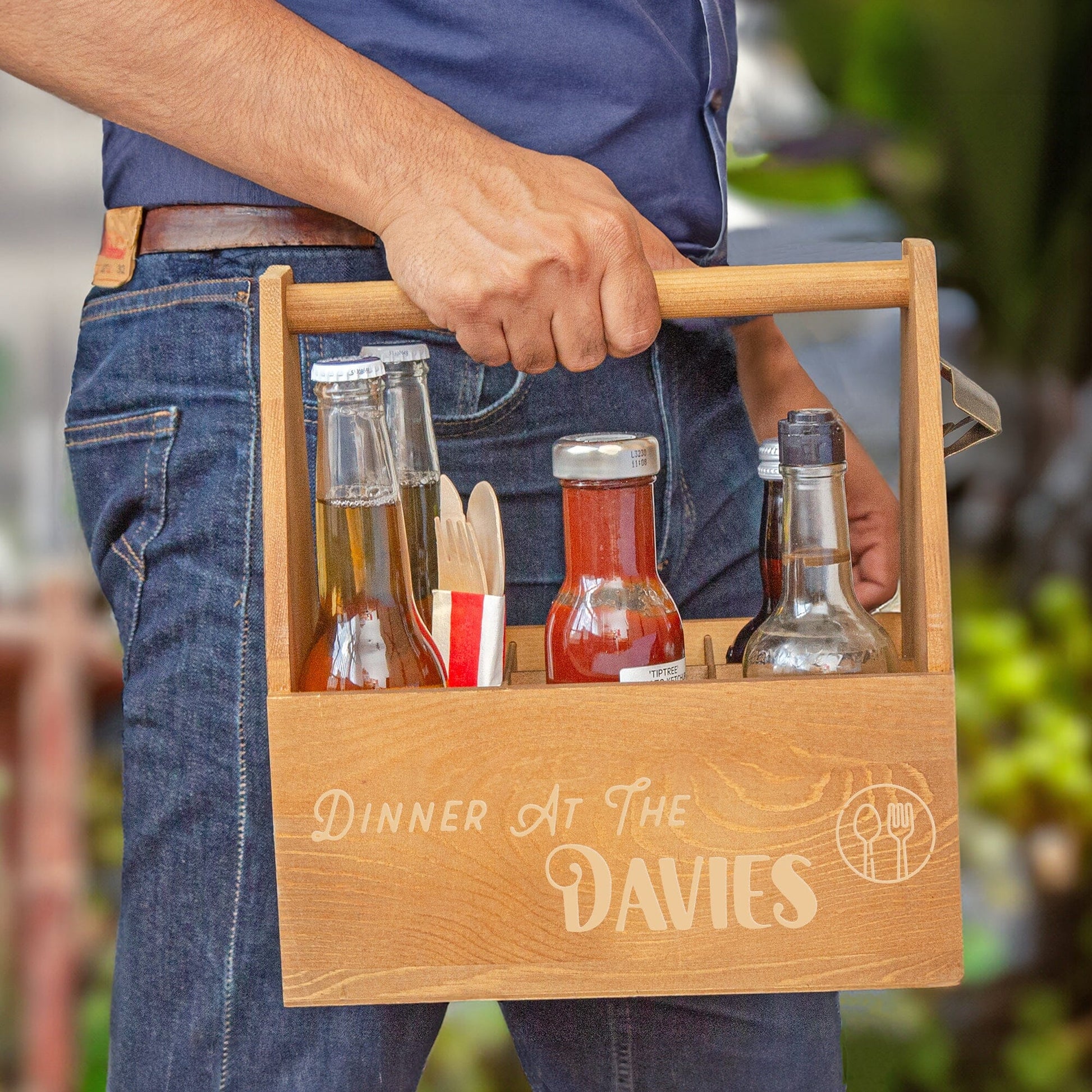 6 Beer Bottle Caddy with Bottle Opener