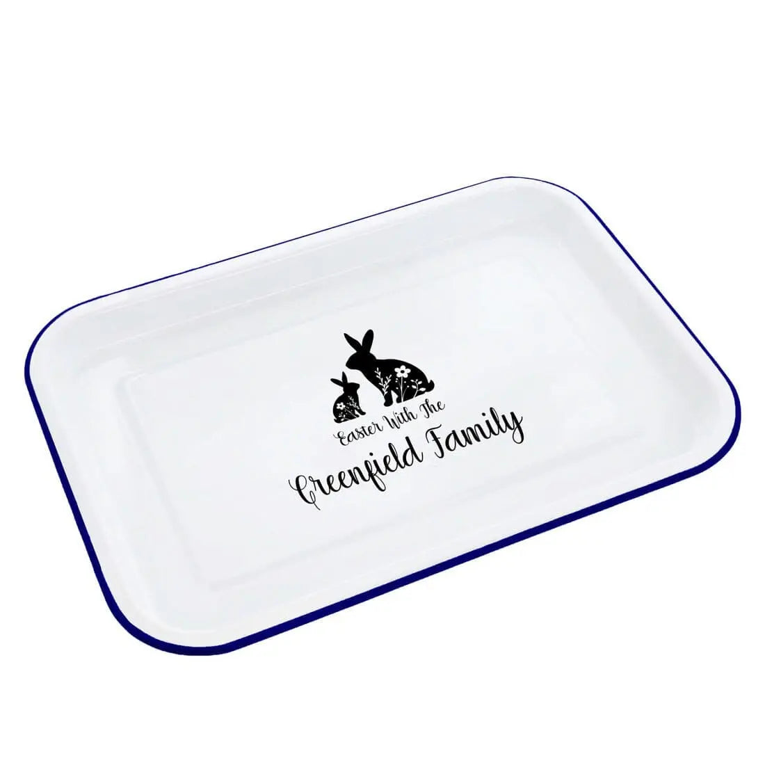 Personalised Family Easter Enamel Serving Tray