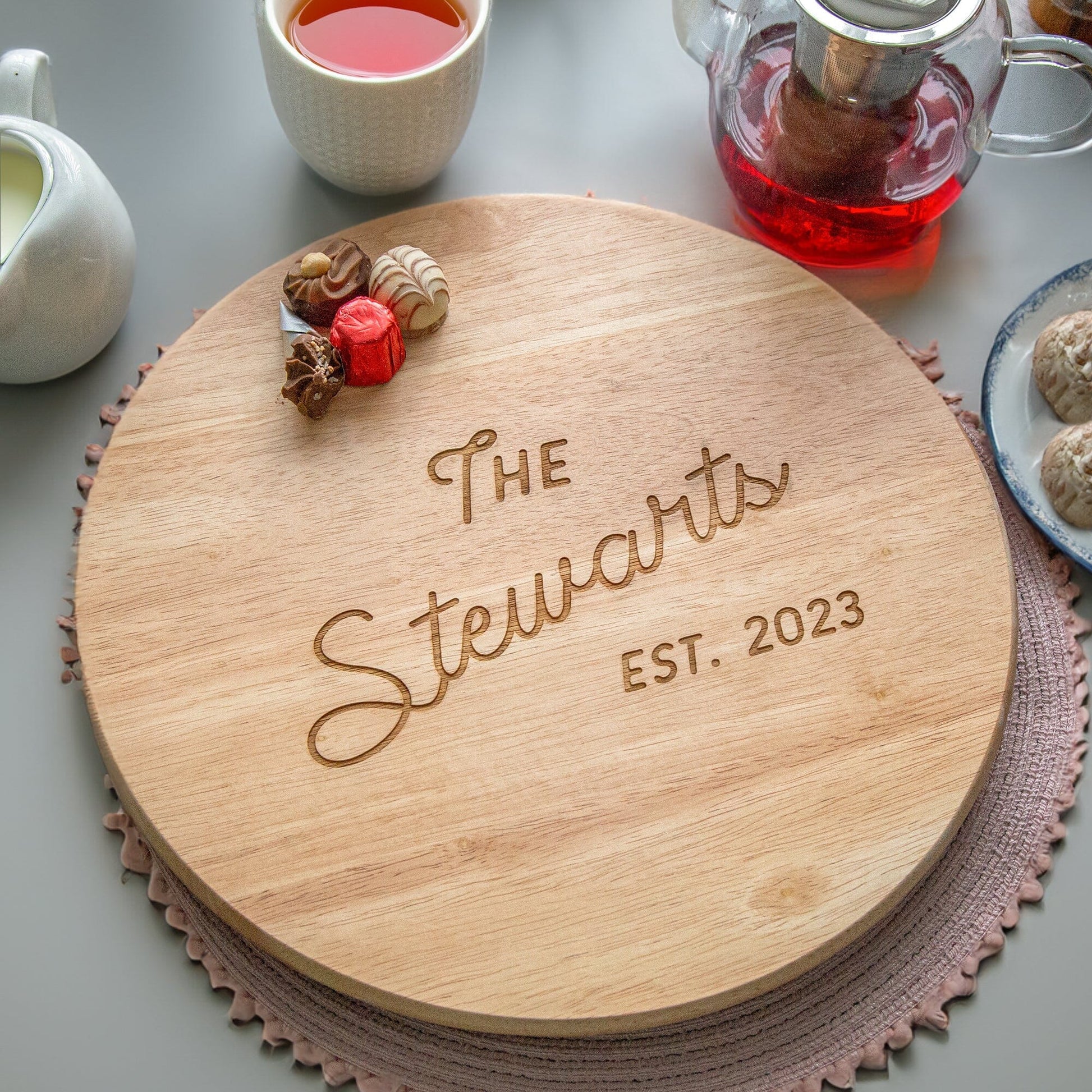 Personalised Family Heveawood Lazy Susan