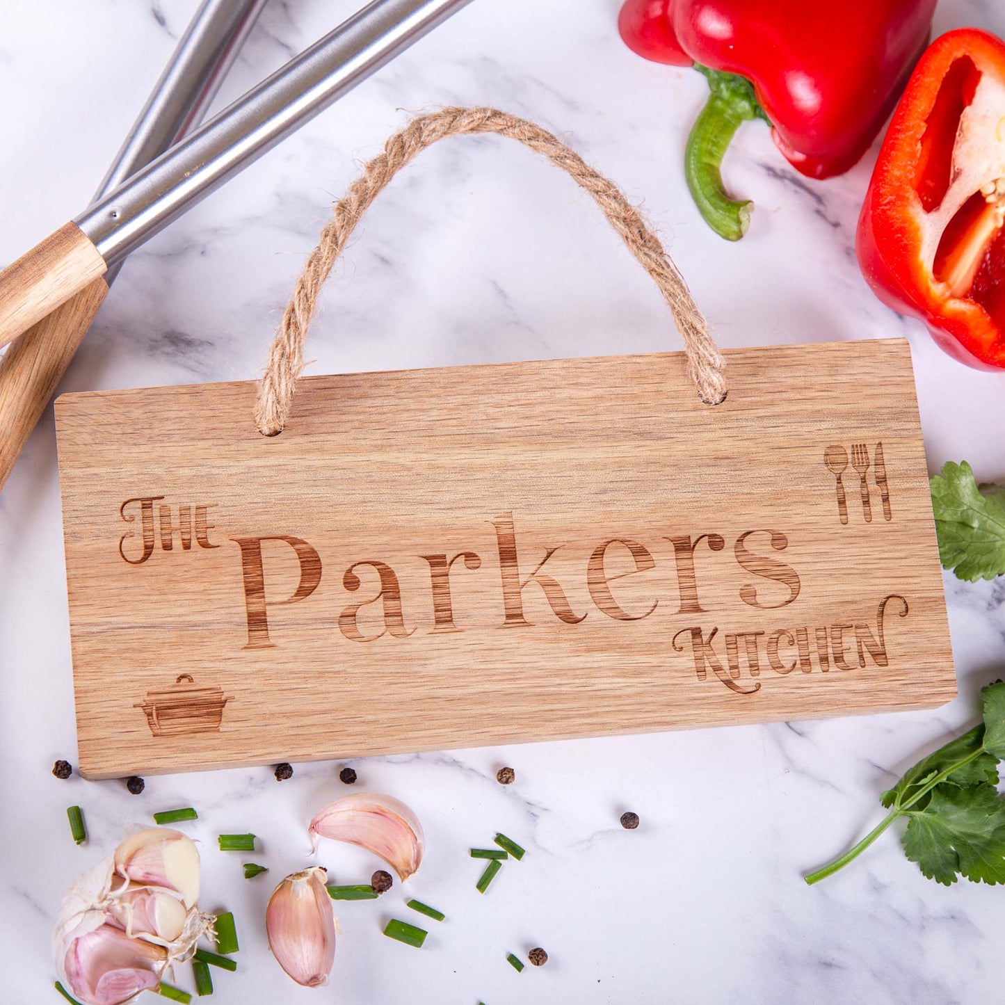 Personalised Family Kitchen Wooden Sign