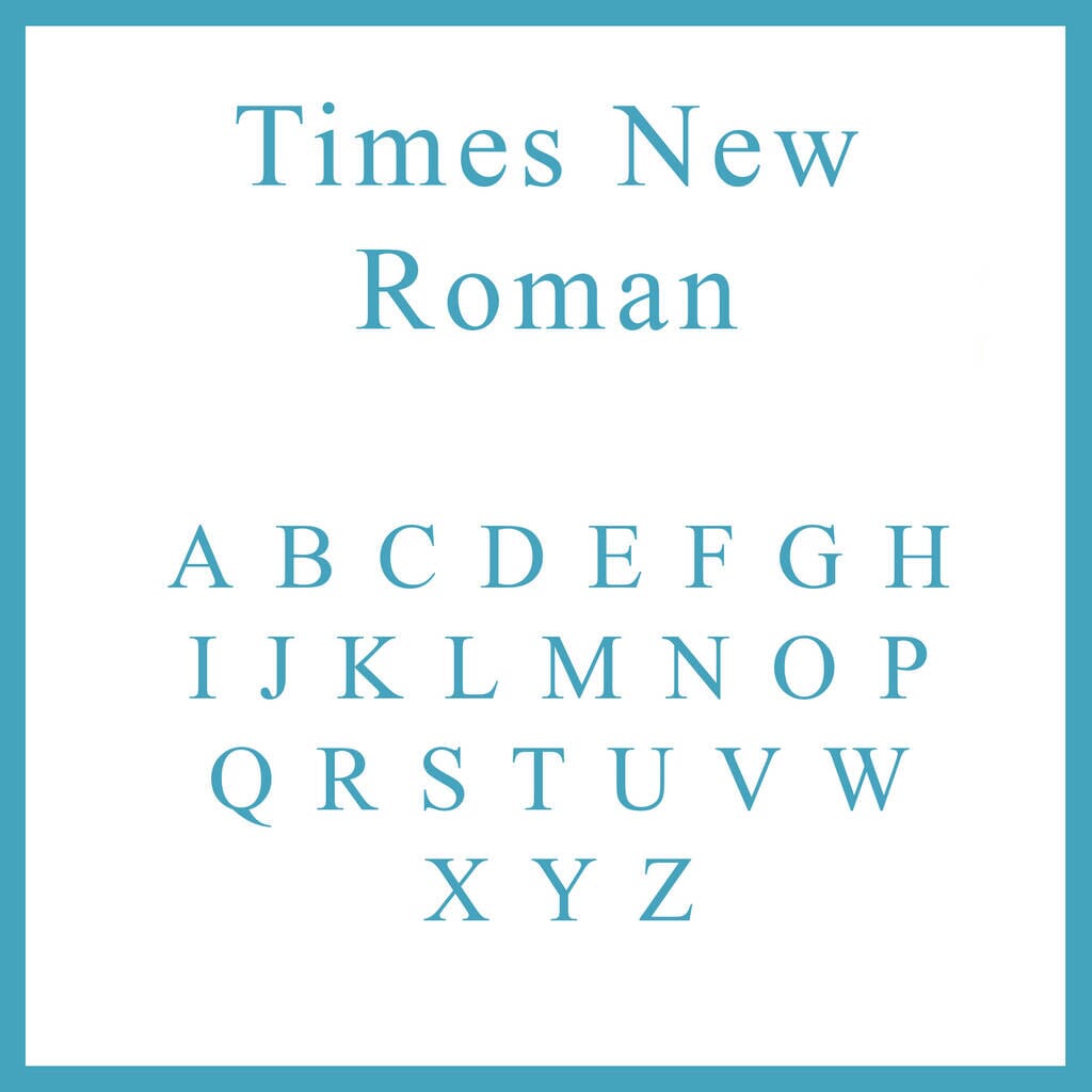 times new roman font infographic