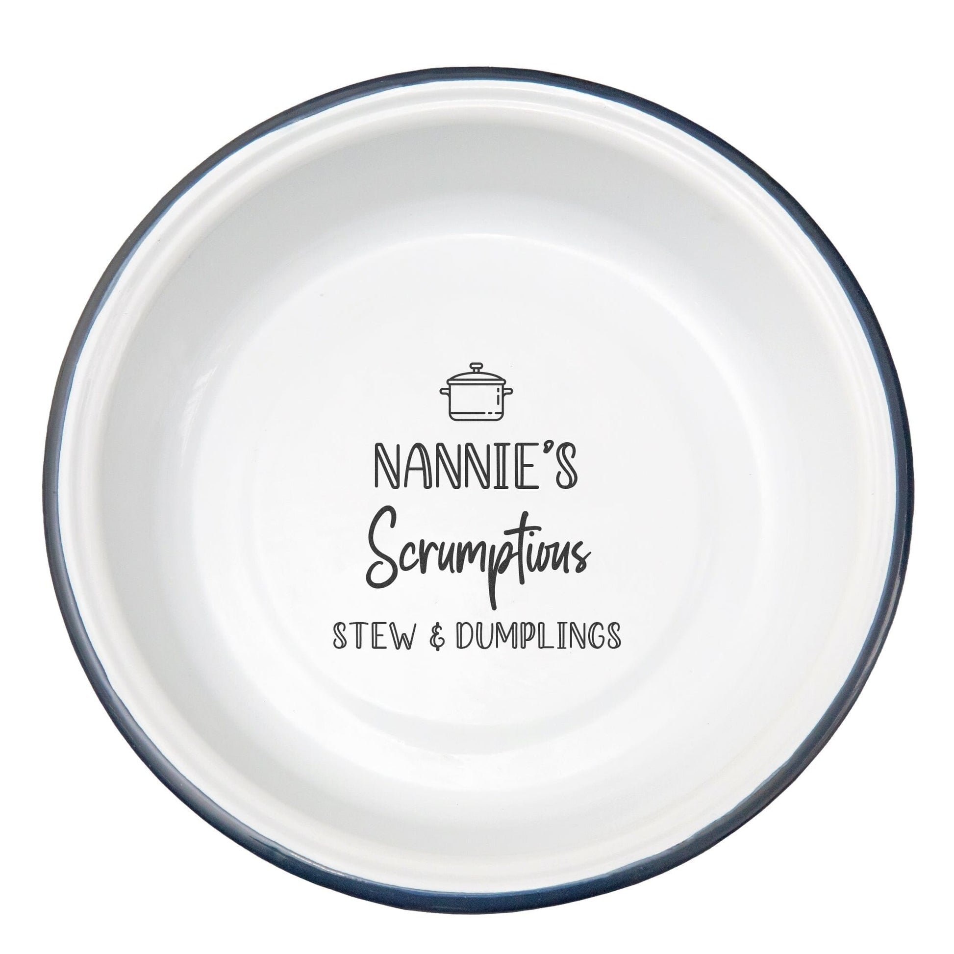 Personalised Favourite Food Enamel Bowl - White Backdrop