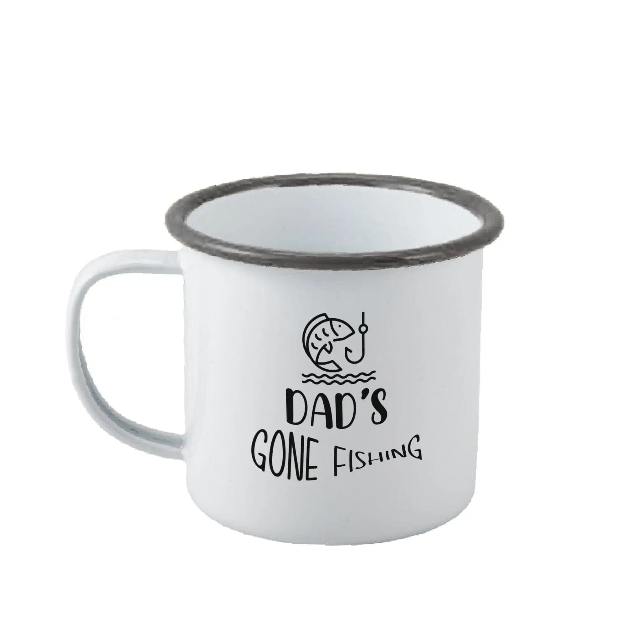Personalised Fishing Enamel Mug - Duncan Stewart 1978 Enamel-White-with-Grey-Rim Duncan Stewart 1978