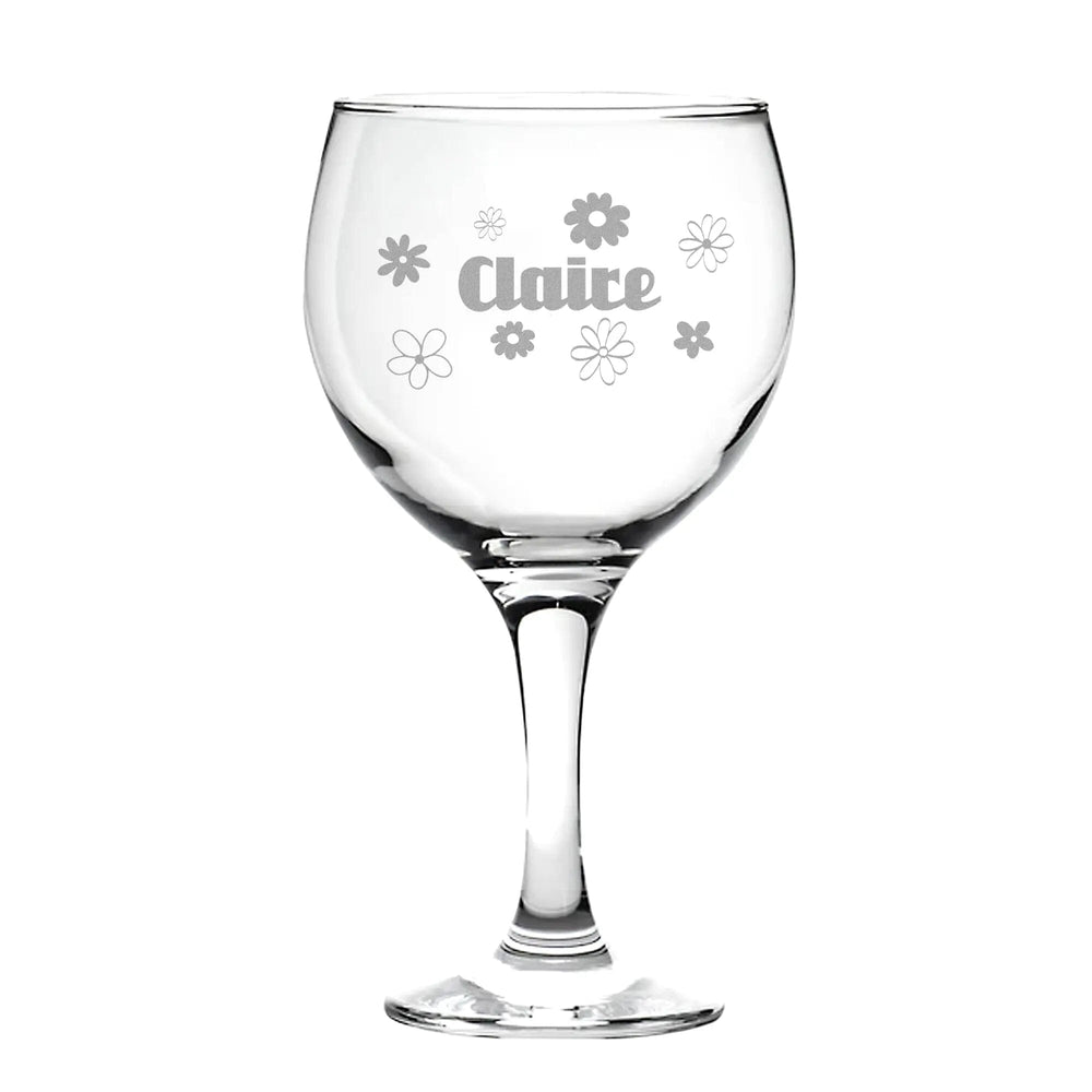 Personalised Floral Gin Glass