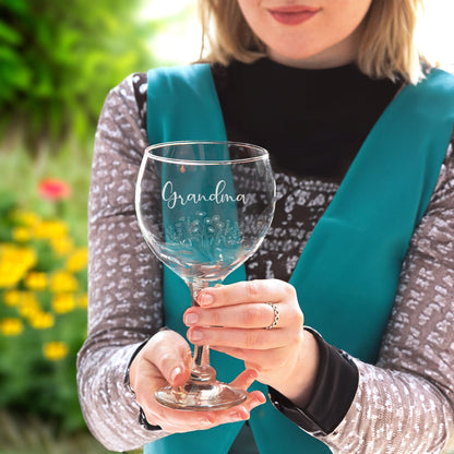 Personalised Floral Name Gin Glass