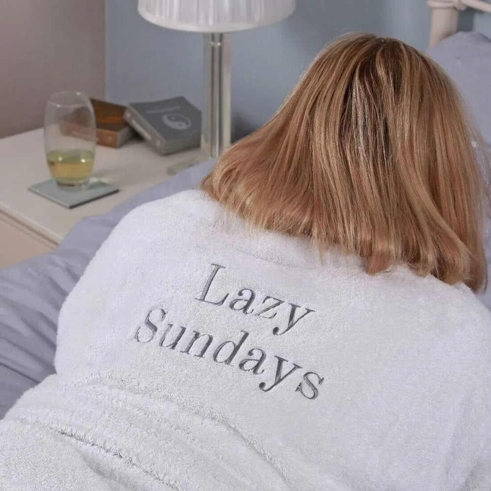 Personalised Front Chest and Back Egyptian Shawl Collar Bathrobe, 550gsm   