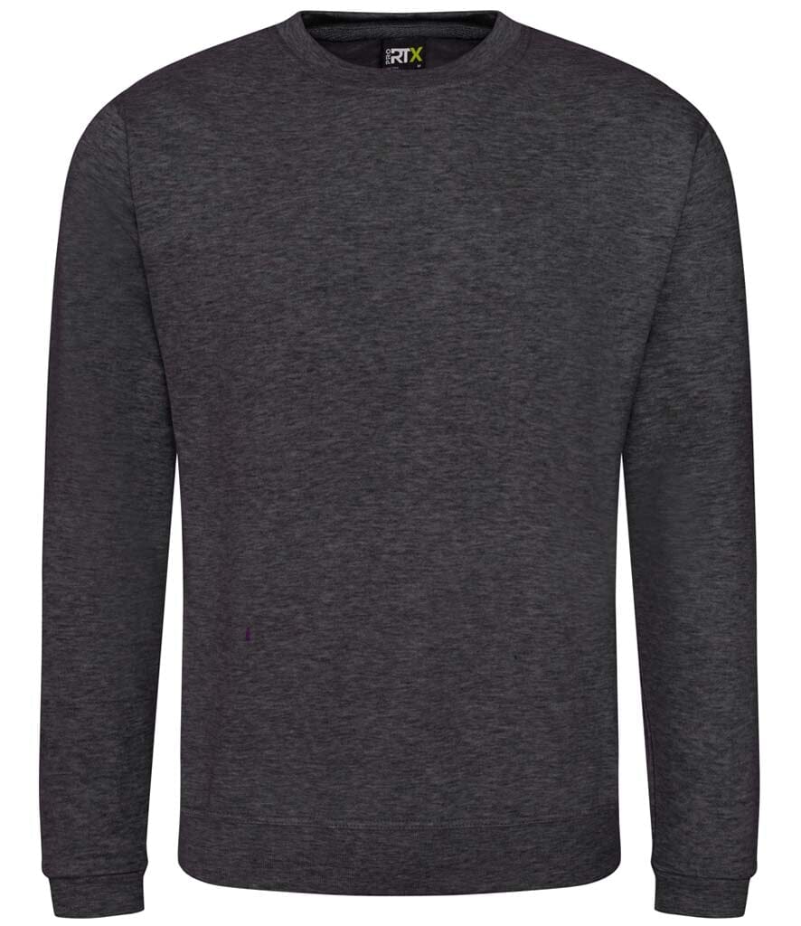 Dark grey sweatshirt with a brand label on a white background