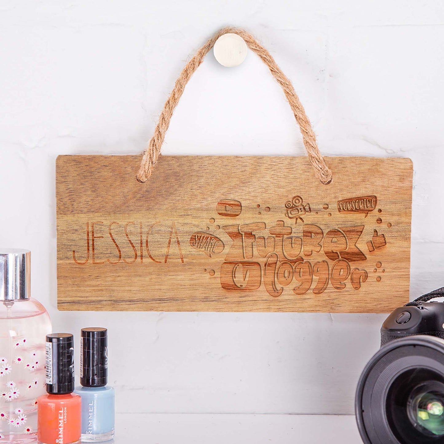 Personalised Future Vlogger Wooden Sign 