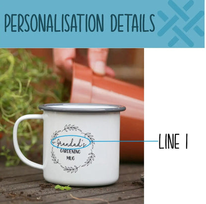 Personalised Gardening Enamel Mug   