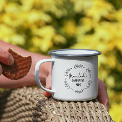 Personalised Gardening Enamel Mug   