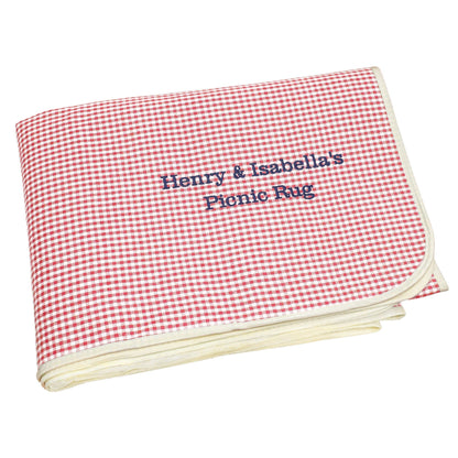 Red And White Gingham Picnic Blanket