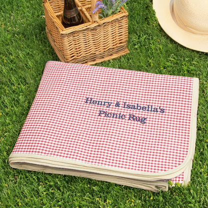 Red And White Gingham Picnic Blanket