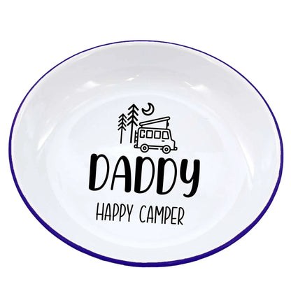 Personalised Happy Camper Enamel Camping Bowl - Van Logo