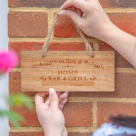 Personalised Home Bar Wooden Sign